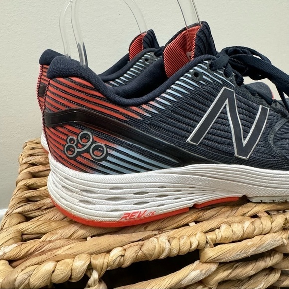 New Balance 890 Navy Blue & Orange Running Shoes 9 - Picture 7 of 9